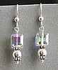 Aurora Borealis Cubes and Silver Earrings