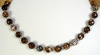 Brown Snowflake Agate and Crystal Necklace