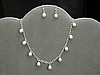White Pearl Teardrop Cascade Necklace
