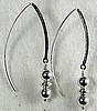 Silver Earrings with Long Ear Wire