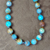 NEW! Antique Blue Agate and Chinese Crystal Necklace