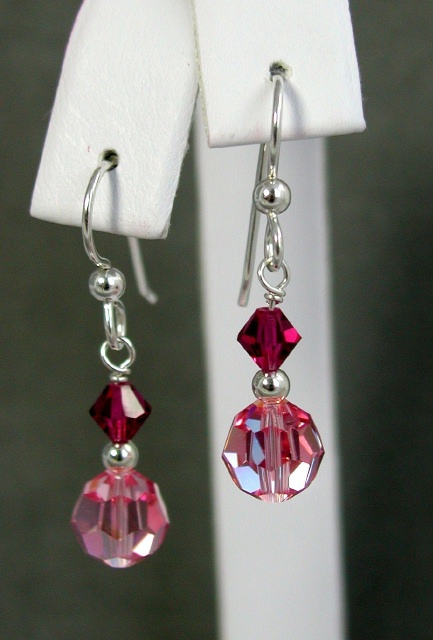 Rose and Fuschia Earrings