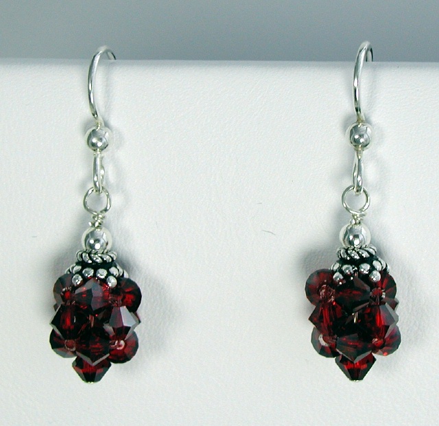 Red Swarovski Cluster Earrings