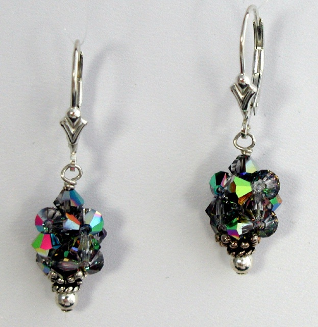 Metallic Swarovski Cluster Earrings