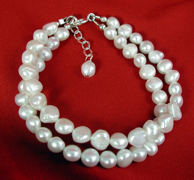 Double Nugget Pearl Bracelet