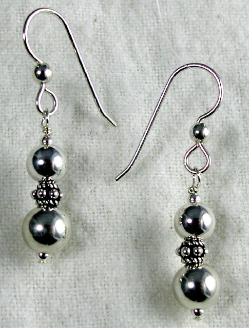 Sterling with Bali Rope Spacer Earrings