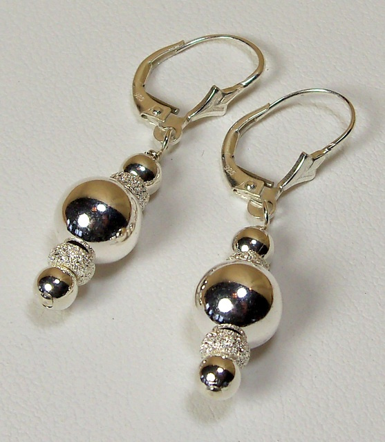 New! Sterling Polished and Stardust Earrings