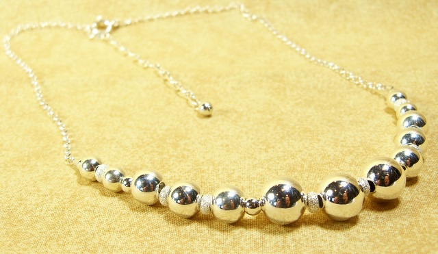 NEW! Polished and Stardust Sterling Silver Necklace