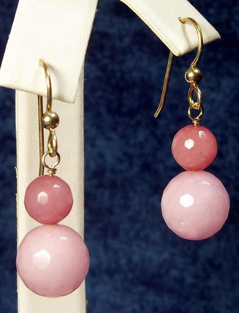 NEW! Pink Jade Earrings