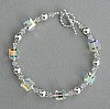 Aurora Borealis Cubes and Silver Bracelet