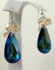 NEW! Swarovski Bermuda Blue Teardrop Cluster Earrings