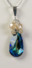 NEW! Swarovski Bermuda Blue Teardrop Cluster Pendant