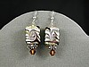 Lampwork Rectangle and Swarovski Crystal Earrings