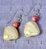 NEW! Mother of Pearl and Pink Jasper Earrings
