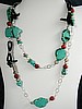 Turquoise Slab Long Necklace