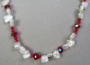 Pearl and Red Crystal Necklace