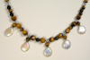 Tiger Eye with Coin Pearl Cascade Necklace