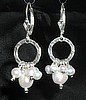 White Pearl Cluster Earrings