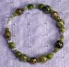 Carved Jade and Silver Bracelet