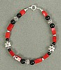 Red Coral and Black Onyx Bracelet