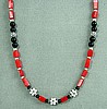 Red Coral and Black Onyx Necklace