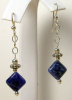 NEW! Sodalite Diamonds on Silver Chain Earrings