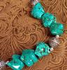 Chunky Turquoise and Ornate Bali Silver Bracelet